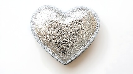 Fototapeta premium 3d heart with glitter isolated on white