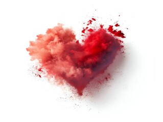 valentine heart shaped cloud isolated on white