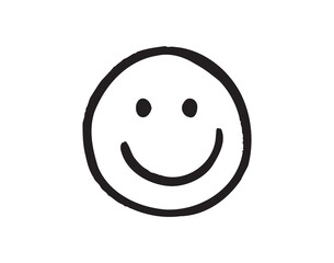 Smile face Doodle sketch style icon. Smiling face hand drawn, happy emotion concept.