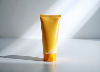 Minimalist Sunscreen Tube Product Shot on White Background