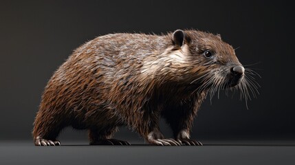 Detailed Full Body Hypothetical Animal Illustration with Realistic Fur Texture and Intricate Features