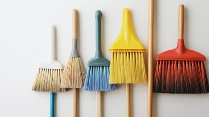 Colorful Collection of Cleaning Tools for Household Use and More
