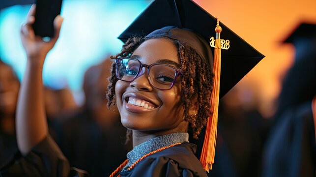 Joyful Graduate Celebrating Success - Powered by Adobe