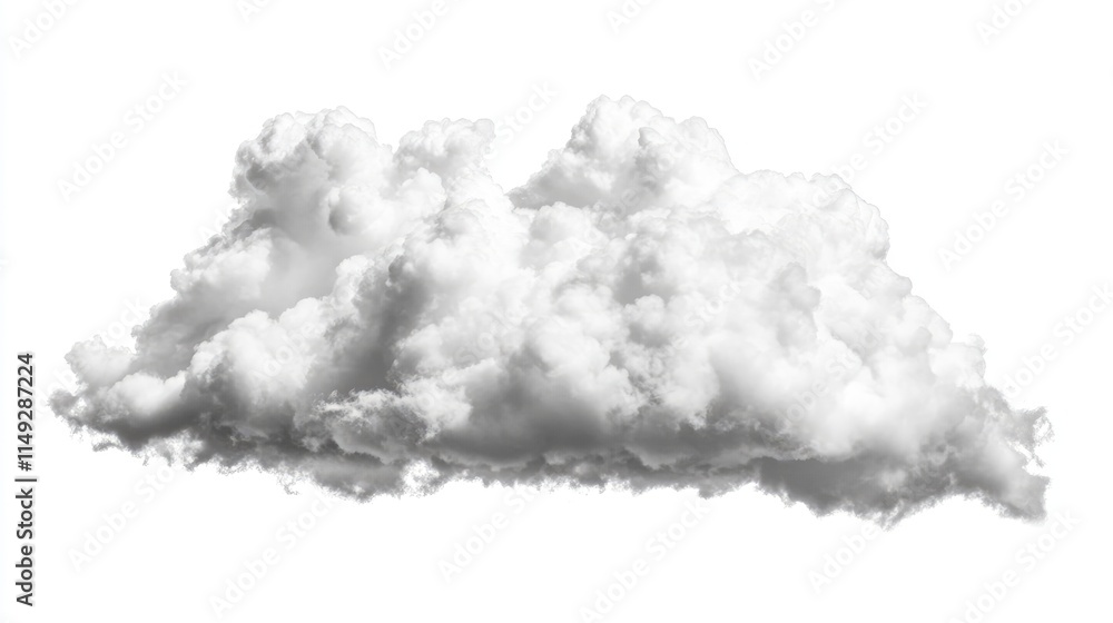 Canvas Prints Single white cloud isolated on white background PNG