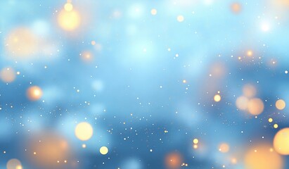 Abstract Blue Holiday Background with Scattered Lights and Text Space for Christmas, New Year Celebrations