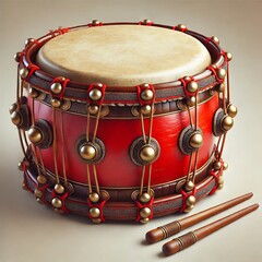 Obraz premium Chinese folk percussion instruments on isolated background. Chinese drum isolated 