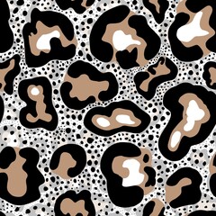Seamless pattern with leopard print for fabric print.