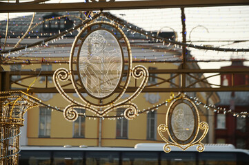 Etched patterned glass decorates the courtyard at Red Square in Russia is the most beautiful square in the world, full of beauty and also the spiritual center.