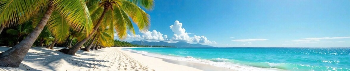 Palm trees on a beautiful beach in Puzol Valencia, resort, puzol