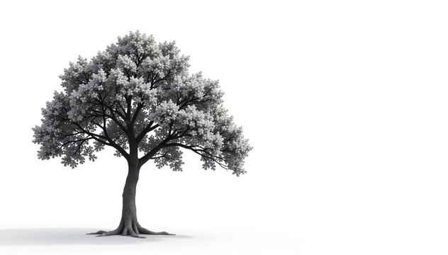 Silver Buttonwood Tree Isolated On White Background, white background, tree, branch