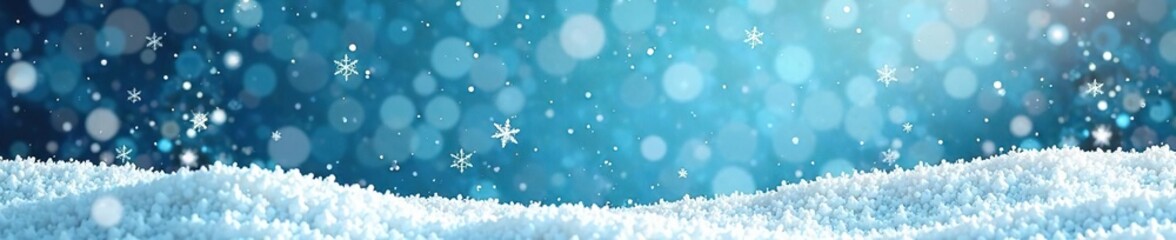 Naklejka premium Snowy winter scene with white paper snowflakes falling from the sky, festive scene, white decorations, snowfall