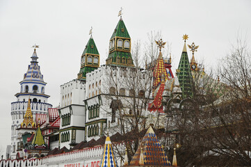 View of the beautiful architecture of Izmailovsky Market is a major market where most tourists go...