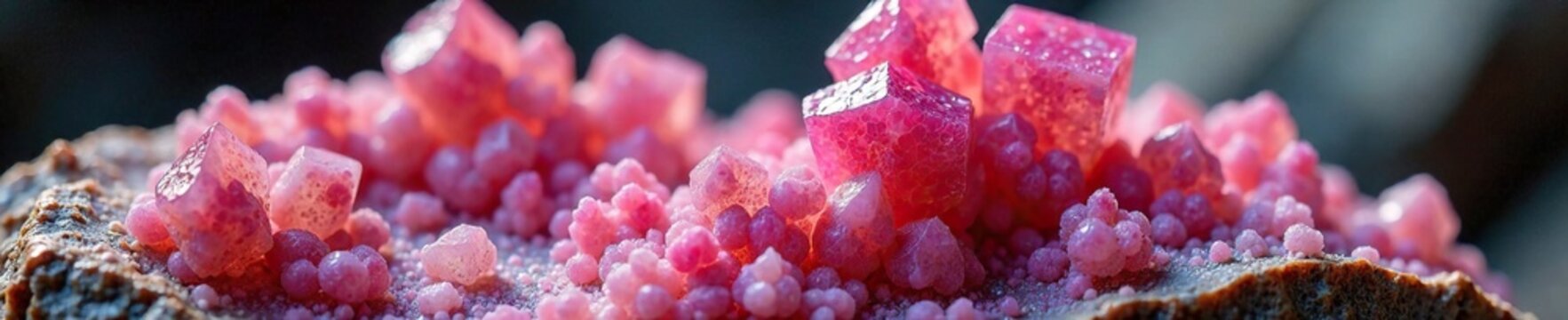 Pink rhodochrosite mineral specimen with cobalto calcite inclusions, fossil deposits, rock formations, minerals