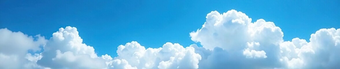 White cloud formations morph into a brilliant blue canvas, nature, sky