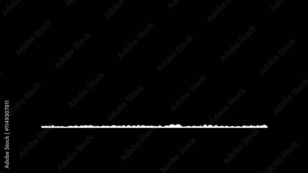 Poster animation, audio waves visualization with alpha channel on black background.