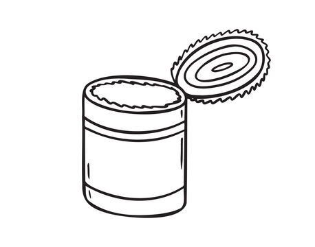 recommend clip art: Tin can doodle hand drawn icon. Tin can camp canned food drawing outline clipart