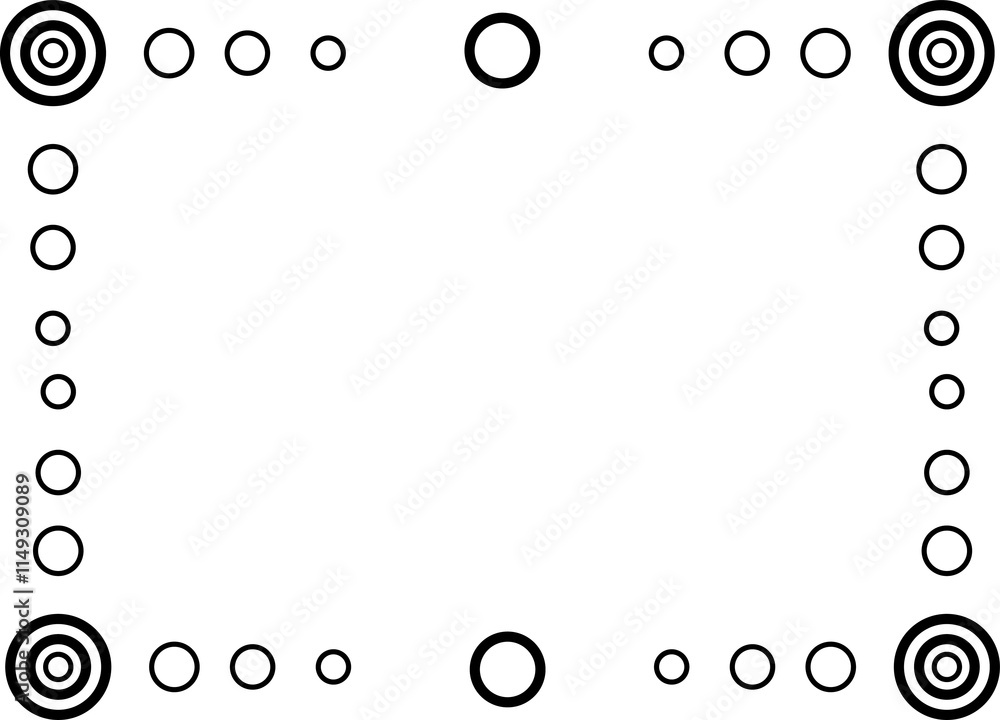 Poster dot pattern border in cute doodle style. empty text frame