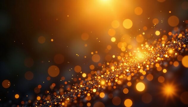 Tiny golden sparks suspended in the air with a soft, warm light, shimmering particles, golden dust, tiny sparkles