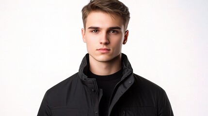 Obraz premium Confident Young Eastern European Man in Casual Jacket Portrait