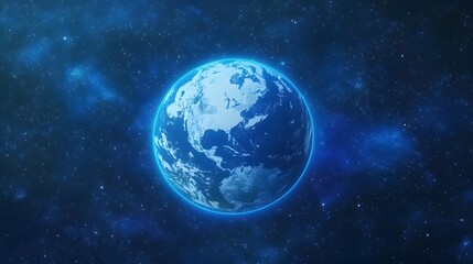 Obraz premium Earth Glowing in the Vastness of Space