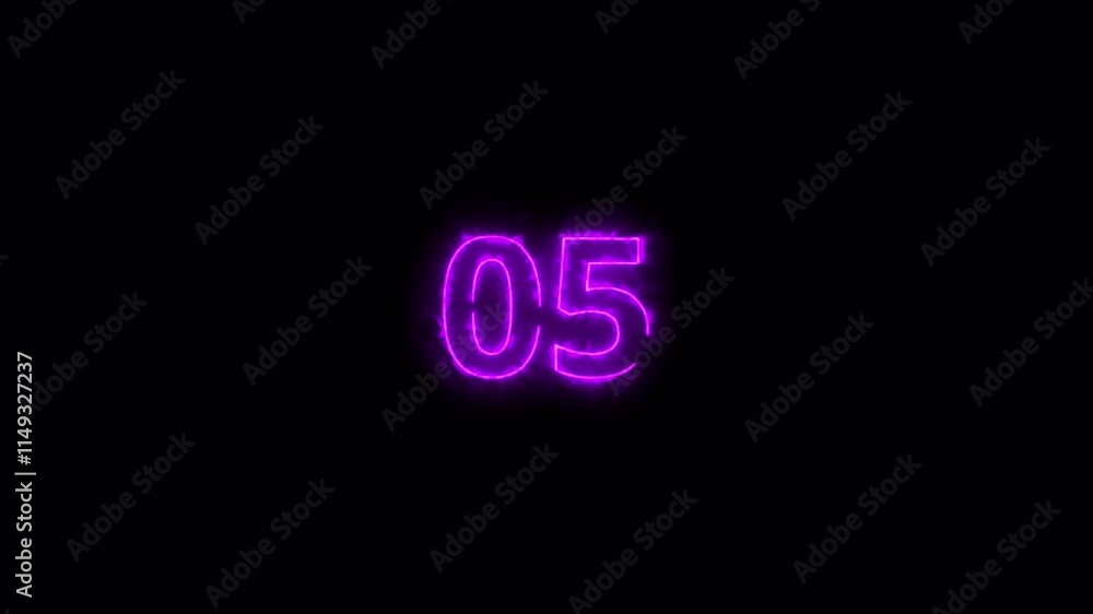 Poster 10 second neon glow countdown timer animation, neon 10 second countdown, ten second glowing timer an