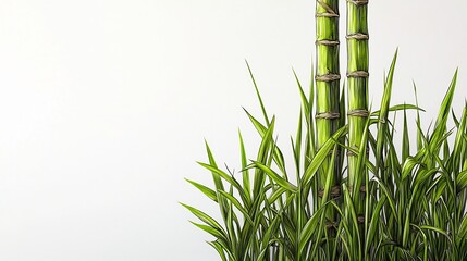 Obraz premium Sugarcane Stalk Towering Above Like a Skyscraper in Bold Ink