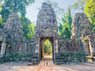 Preah Khan Wat temple in Angkor, Cambodia