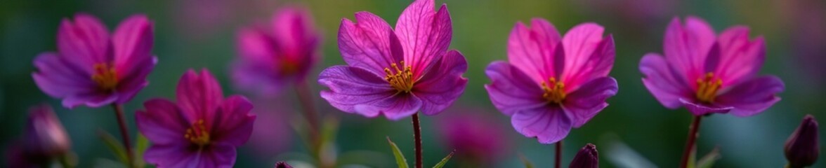 Deep violet primrose with a prominent crown and slender petals, wildflowers, botanical