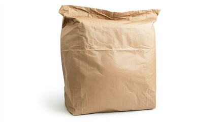 Obraz premium Extra-large paper bag with a reinforced bottom, isolated on white.