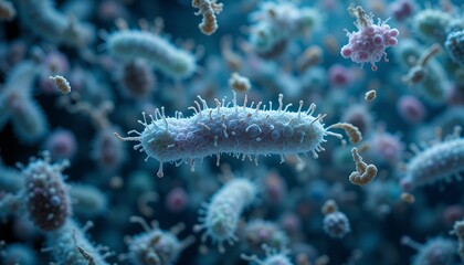 Fototapeta premium 3D rendering of microscopic creatures