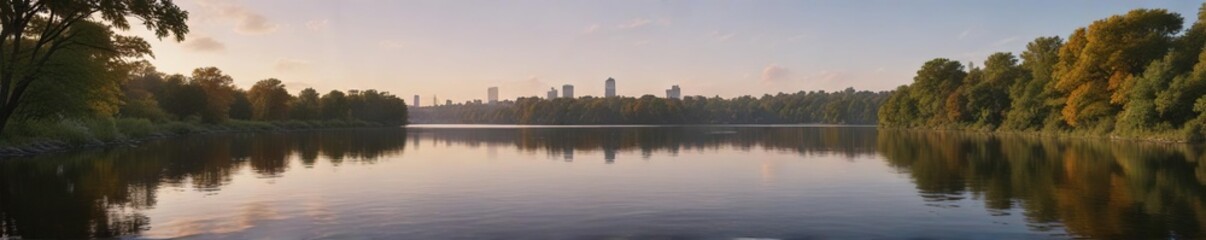 Obraz premium The Charles River's serene and peaceful atmosphere, tranquility, reflection