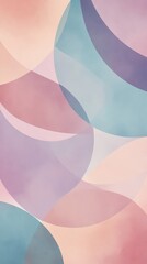 A colorful abstract painting with a pink and blue background. The painting is full of circles and has a dreamy, whimsical feel to it