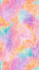 A colorful, abstract painting with a lot of white lines. The painting is full of different colors and has a lot of texture. It looks like it was created using a computer program