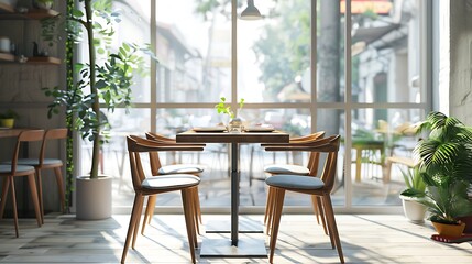 Dining table in a restaurant