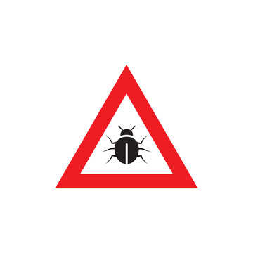 Computer virus sign warning trojan mailware. Security internet virus alert infection.