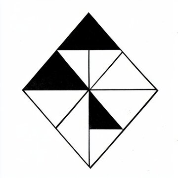 Abstract Geometric Pattern Black and White Triangles in Diamond