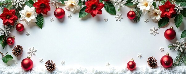 christmas frame with christmas balls