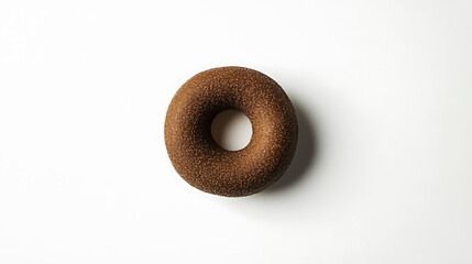 simple brown donut without any toppings, showcasing its smooth texture and round shape. Perfect for those who appreciate minimalist desserts