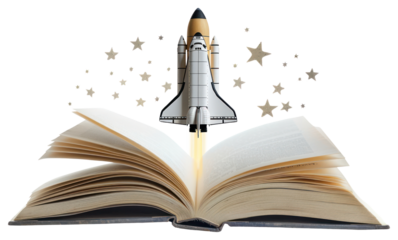 PNG Space shuttle book background rocket.