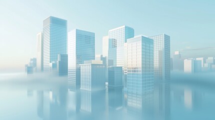 Fototapeta premium Modern Cityscape with Clean Background