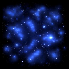 Obraz premium Celestial Nebula A Cosmic Dance of Blue Stars and Nebulae