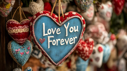 Love You Forever Heart Decoration Illustration