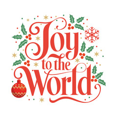 Joy to the world typography design, and t shirt design vector