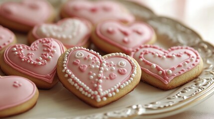 Pink Heart Shaped Cookies