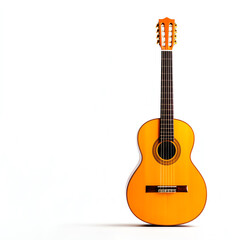 Obraz premium A vibrant acoustic guitar on a plain background, perfect for music-themed projects.