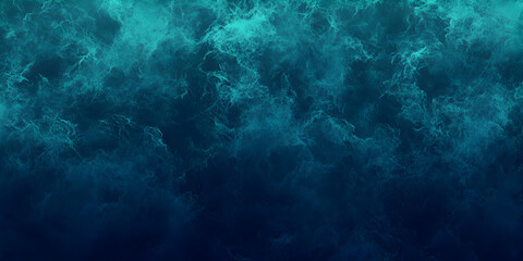 Fototapeta premium Abstract depiction of swirling ocean waves in shades of blue and green.