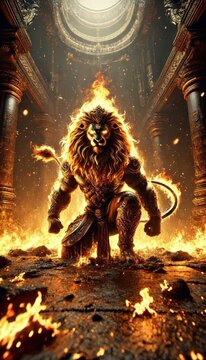 Lord Narasimha the fourth avatar of the Hindu god Vishnu