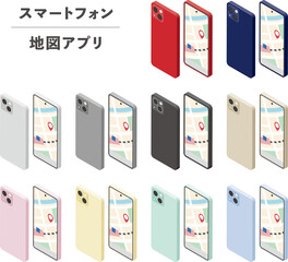 スマートフォン スマホ 地図アプリ画面 smartphone mobile phone map