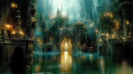 Naklejka premium Journey through a breathtaking underground world of wonder.