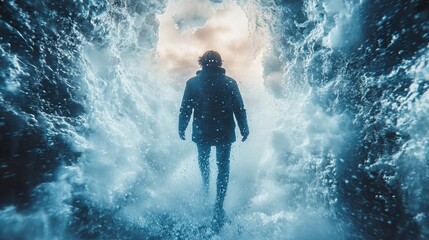 Obraz premium Into the Deep: A Journey Through Turbulent Waters